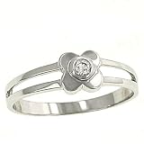 Round Diamond Mini Clover Ring with Split Shank.05cttw