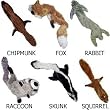 SET OF SIX - Skinneeez Stuffingless Dog Toys