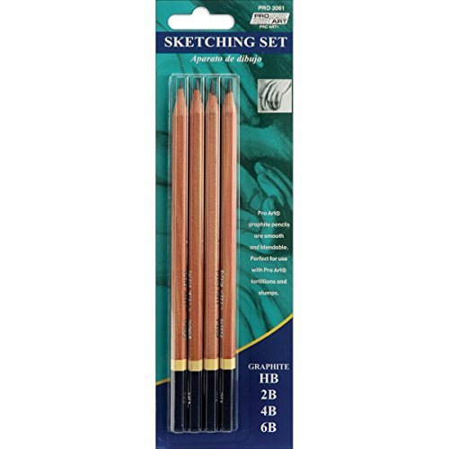 Pro Art Sketching Pencils 4/PkgHB, 2B, 4B, 6B Office Supplies Office