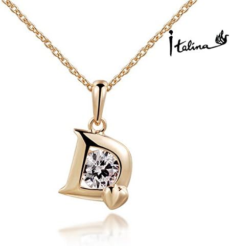 Popular Fashion Italina Rigant New Arrival Letter Pendant Necklace Colar 18K Real Gold Plated Made With Austrian Crystal Stellux RG76635 By Eva Fs.