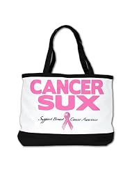 Shoulder Bag Purse (2-Sided) Black Cancer Sux Pink Ribbon Support Breast Cancer Awareness