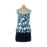 It Figures! C Cup & Up Collection Flower Flow Double Strap Skirtini Swimsuit OR Swimsuit Top