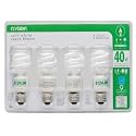 N:vision 9-watt Ultra-mini Compact Fluorescent Spiral Bulb (40-watt Incandescent Equivalent), Soft White, 4 in a pack, last 9 years.