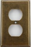 Classic Accents Aged (Matte) Antique Brass 1 Gang Outlet (Duplex) Wall Plate
