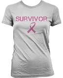Survivor Pink Ribbon Juniors T-shirt, Cancer Awareness Juniors Shirt, Large, Navy Survivor Pink Ribbon Juniors T-shirt, Cancer Awareness Juniors Shirt, Large, Navy