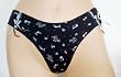 Adorable Hipster Bikini Panty "Bye Bye Paris" in Black. Sizes SM-XL