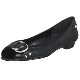  : Nine West Women's Forgo Peep Toe Flat,Black,8 M US