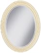 Emma Antique White Finish Oval 33" High Wall Mirror