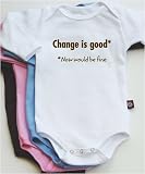Change is good* long sleeve baby bodysuit / onesie - blue