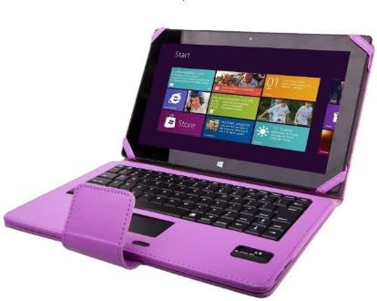 eTopTrade Removable Folding Wireless Bluetooth Keyboard Pu Leather Stand Case Cover Mouse Touchpad for Microsoft Surface Rt/pro Win8 Windows 8 Tablet-Purple