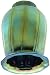 Iridescent Peacock Blue Art Glass Squash Shade with 2 1/4 Fitter