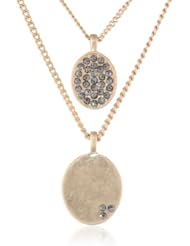 Kenneth Cole New York "Pave Splash" Pave Oval Duo Pendant Necklace, 19"