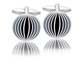 Circular Stripe Effect Fashion Cufflinks 4345