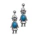 Sterling Silver Talavi Kachina Turquoise Earrings