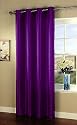 Single Faux Silk Curtain Panel 55"x84" in Purple (Rose Collection)
