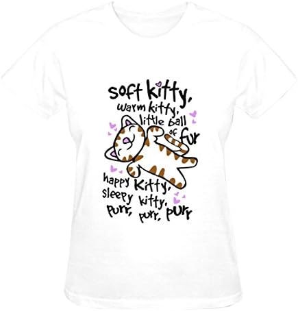Cloyda Women's The Big Bang Theory Soft Kitty Shirts White M