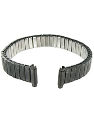 10-13mm Speidel Twist-O-Flex Stainless Steel Elegant Link Black Tone Watch Band 2205/22