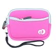 DIGITAL CAMERA MAGENTA Soft NEOPRENE SLEEVE CASE Cover Pouch Carrying Bag + Strap