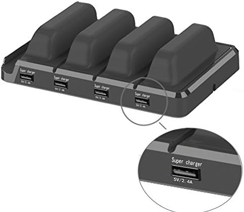 [ Space-saving Design ] Smart Charger 4 Port Desktop USB Charging Station Dock for Phone Tablet and Any Usb Device.