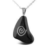 Black Onyx w/Life Symbol Pendant on 18 inch Chain Necklace