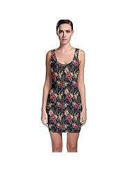 Floral Print Tropical Print Polyester/Spandex Stretchy Bodycon Dress 
