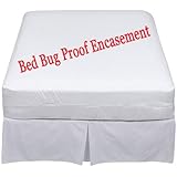 Lab Certified Waterproof Bed Bug Proof Queen 60x80x9-12Inches Mattress Encasement Protector Cover|6 Months Warranty|Zippered |Anti Allergy|Anti Bacterial|Hypoallergenic|Ease Asthma|Anti Microbial