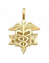 14K Gold Charm Small Medical RN Nurse Pendant Jewelry