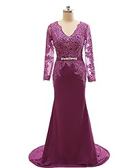 Lace Long Sleeves Chiffon/Polyester Evening Dress/Mother-of-the-Bride Dress/Prom Dress/Wedding Dress 