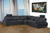 Diamond Sofa Milano 3-Piece Sectional with Headrests