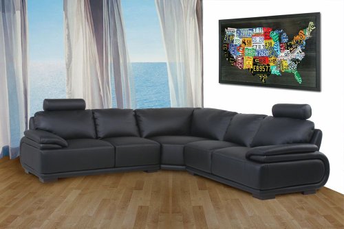 Diamond Sofa Milano 3-Piece Sectional with Headrests