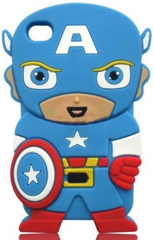 iPhone 5/5s Case, Captain America Cartoon Hero Soft Silicone Back Cover Case, Protective Skin Case - Compatible With Apple iPhone 5 or iPhone 5s - Dress Your New Phone! by Diamend