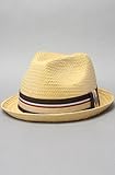 Brixton The Castor Fedora in Tan Straw,Hats for Men, Large,Tan