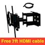 VideoSecu Articulating TV wall Mount For 32-55" LCD LED Plasma Flat Screen Dual Arm with Free 7 ft HDMI cable 1SR