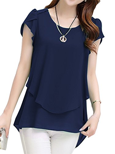 (Les Hiboux) ブラウス レディース フリル 大きい サイズ シフォン トップス フォーマル 結婚式 パーティー