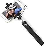 Selfie Stick, PerfectDay Self-portrait Monopod Extendable Selfie Stick with Built in Remote Shutter, Adjustable Phone Holder for iPhone 6s/ 6/ 6 Plus, iPhone 5 5s 5c, Android, Wired, Black