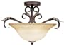 World Imports Lighting 2636-24 Olympus Tradition 3-Light Semi-flush Fixture, Crackled Bronze with Silver
