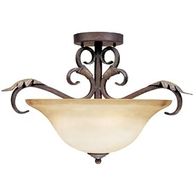 World Imports Lighting 2636-24 Olympus Tradition 3-Light Semi-flush Fixture, Crackled... by World Imports