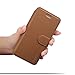 OCASE Leather Wallet Case with empered Glass Screen Protector for Apple iPhone 6/6S - Brown