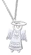 Angel Solid Sterling Silver Toggle Necklace