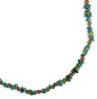 Sterling Silver, Turquoise, Peridot and Carnelian Bead Necklace, 17-21"