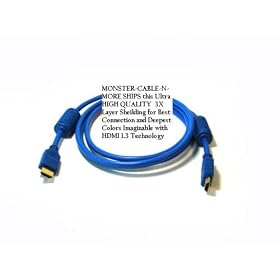 HDMI 1.3a C2M (6.0ft) High Velocity HDMI Digital Video Cable (Blue) for Best Deep Color, higher color gamut, and high resolution, multi-channel audio formats like Dolby True HD and DTS-HD Master Audio and PS3, Blue Ray, SACD, HD DVD, Xbox 360, HDTV, Pieoneer, Kuro, PDP-5020fd, ln52a650, ln52a750, ln52a550,vizio vp422, Panasonic Viera TH 50PZ8550U, Westinghouse, VK, 40F560D