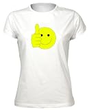 Thumbs Up Smiley Face Emoticon Funny Cute Cartoon Womens T-Shirt