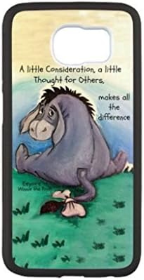 Fry Arten Custom Design Cartoon Winnie the Pooh Eeyore Donkey Screen TPU Rubber Black Protective Samsung Galaxy S7 Phone Case