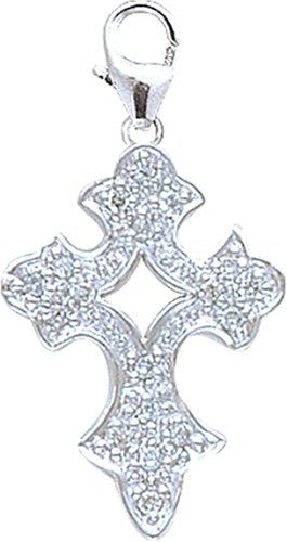 Childrens Toyshop  Jewelry : 14k Gold Diamond Cross Charm (1/10 cttw)