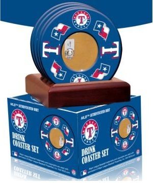 Texas Rangers unsigned Coasters With Game Used Dirt (Set of 4)- MLB Hologram