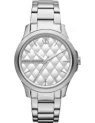 Armani Exchange Silver Quilted Dial Stainless Steel Ladies Watch AX5200