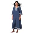 Indigo Cotton Caftan (Petite, Tall & Misses Sizes XS-3X)