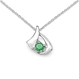 0.10 Carat Genuine Emerald Sterling Silver Pendant