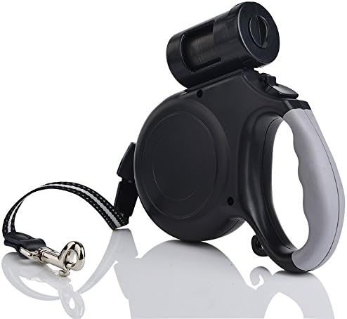 Uniquer Retractable Pet Dog Cat Leash with Bag Dispenser Retractable Dog Leash, Pet Leash Lead 16ft for Small Medium Large Dogs up to 90lbs, Tangle Free, One Button Break &amp; Lock + Dog Waste Bags
