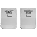 2 x Assecure PS1 (Playstation One, PSX) 1MB Memory card, 15 Blocks [PSone] & Labels